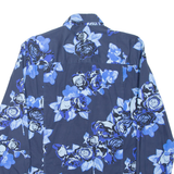 BIKKEMBERGS Mens Plain Shirt Blue Floral Long Sleeve M