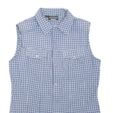 TEDDY'S Womens Shirt Purple Check Sleeveless S