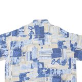MARSUM Mens Shirt Blue Crazy Pattern 2XL