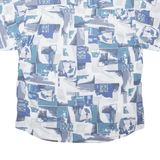 HAPPY LIFE Mens Shirt White Crazy Pattern L