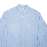 YES USA Mens Plain Shirt Blue Long Sleeve M