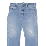 LEVI'S 501 BIG E Jeans Distressed Mens Blue Regular Straight Stone Wash W34 L27