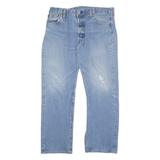 LEVI'S 501 BIG E Jeans Distressed Mens Blue Regular Straight Stone Wash W34 L27