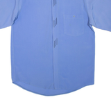 LECHE Mens Plain Shirt Blue L