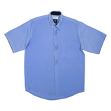 LECHE Mens Plain Shirt Blue L