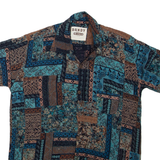 DANDY Mens Shirt Blue Crazy Pattern S