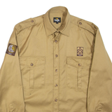 HAJK Mens Worker Shirt Beige Long Sleeve S