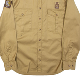 HAJK Mens Worker Shirt Beige Long Sleeve S
