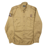 HAJK Mens Worker Shirt Beige Long Sleeve S