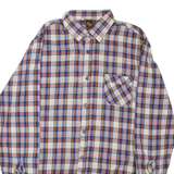 Mens Shirt Blue Check Long Sleeve L