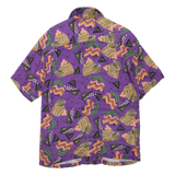 PULL&BEAR Mens Shirt Purple Crazy Pattern S