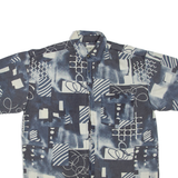 HAPPY LIFE Mens Shirt Blue Crazy Pattern M