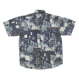HAPPY LIFE Mens Shirt Blue Crazy Pattern M