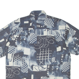 HAPPY LIFE Mens Shirt Blue Crazy Pattern M