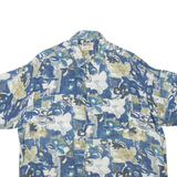 BRITISH COLONY Mens Shirt Blue Crazy Pattern XL