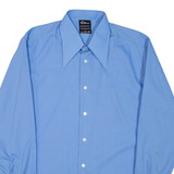 ETON Mens Plain Shirt Blue Long Sleeve L