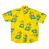 CODE ONE Mens Shirt Yellow Floral L