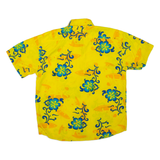 CODE ONE Mens Shirt Yellow Floral L