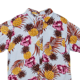 Mens Hawaiian Shirt Blue Floral M