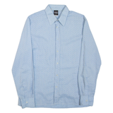 CHEMISERIE Mens Plain Shirt Blue Long Sleeve M