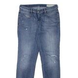 DIESEL Belthy Distressed Womens Jeans Blue Slim Boyfriend Stone Wash W27 L32