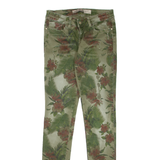 GUESS Floral Distressed Womens Jeans Green Slim Skinny W25 L32