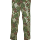 GUESS Floral Distressed Womens Jeans Green Slim Skinny W25 L32
