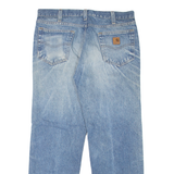 CARHARTT Workwear Mens Jeans Blue Relaxed Straight Stone Wash W35 L30