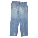 CARHARTT Workwear Mens Jeans Blue Relaxed Straight Stone Wash W35 L30