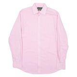LAUREN RALPH LAUREN Fitted Non Iron Mens Shirt Pink Striped Long Sleeve S