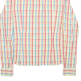 LACOSTE Womens Shirt Red Striped Long Sleeve S