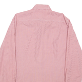TOMMY HILFIGER Tailored Fitted Mens Shirt Red Gingham Long Sleeve L