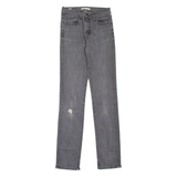 LEVI'S 724 High Rise BIG E Womens Jeans Grey Straight Stone Wash W28 L34