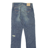 RIVER ISLAND Distressed Womens Jeans Blue Slim Straight Stone Wash W26 L31