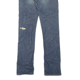 RIVER ISLAND Distressed Womens Jeans Blue Slim Straight Stone Wash W26 L31