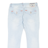 TRUE RELIGION Distressed Mens Jeans Blue Slim Straight Stone Wash W34 L27