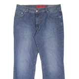 PIERRE CARDIN Deauville Mens Jeans Blue Regular Tapered Stone Wash W38 L28