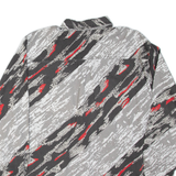 Mens Shirt Grey Crazy Pattern Long Sleeve L