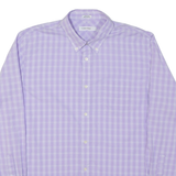 CALVIN KLEIN Mens Shirt Purple Plaid Long Sleeve L