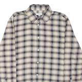 REISS Mens Shirt Grey Plaid Long Sleeve S