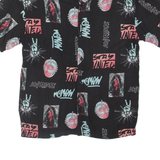 PULL & BEAR Mens Shirt Black Viscose Crazy Pattern S