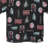 PULL & BEAR Mens Shirt Black Viscose Crazy Pattern S