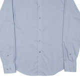 CALVIN KLEIN Slim Fit Mens Plain Shirt Blue Long Sleeve S