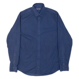 TOMMY HILFIGER Mens Plain Shirt Blue Long Sleeve M