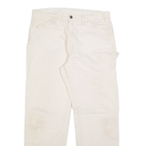 DICKIES Carpenter Mens Trousers Cream Regular Straight W34 L31