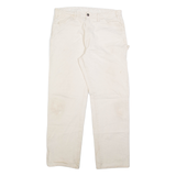 DICKIES Carpenter Mens Trousers Cream Regular Straight W34 L31