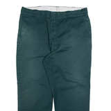 DICKIES Mens Trousers Green Regular Straight W36 L28