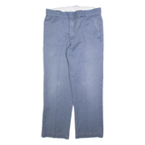 DICKIES Mens Trousers Blue Regular Straight W34 L31