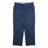 DICKIES Mens Trousers Blue Regular Straight W36 L30