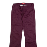 DICKIES Girls Trousers Maroon Regular Bootcut W30 L32